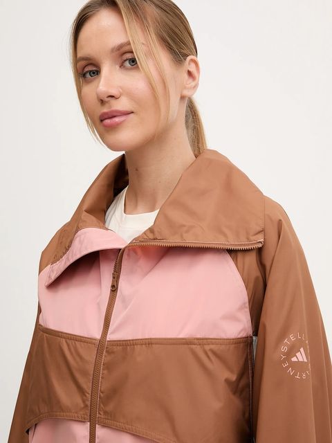 adidas by Stella McCartney kurtka kolor różowy przejściowa oversize JX4334