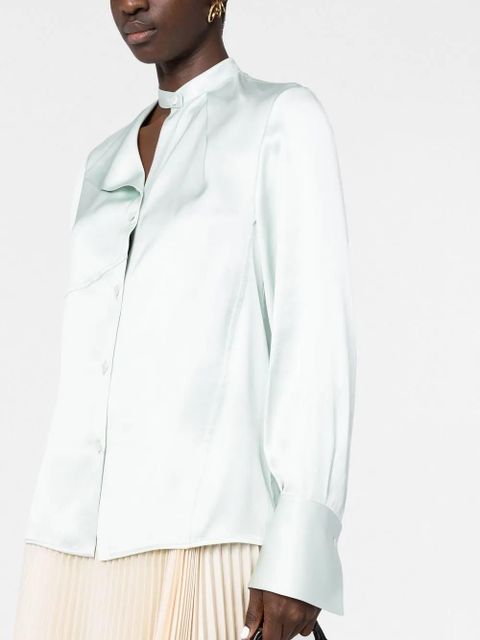 Jil Sander asymmetric silk blouse - Green