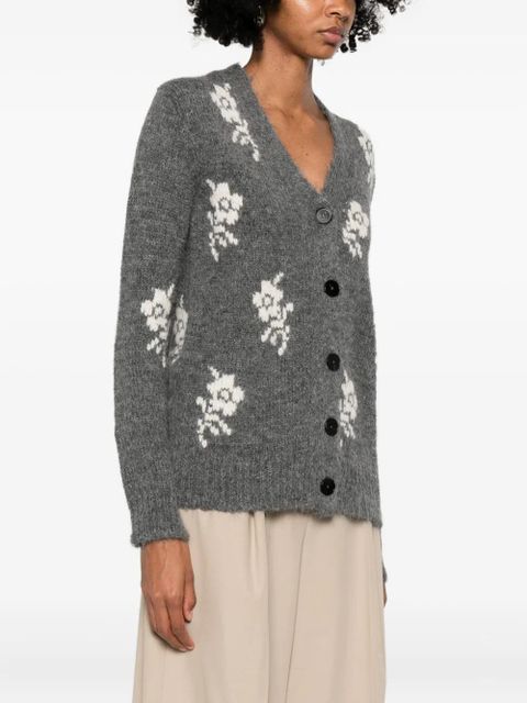 Jil Sander intarsia-knit cardigan - Grey