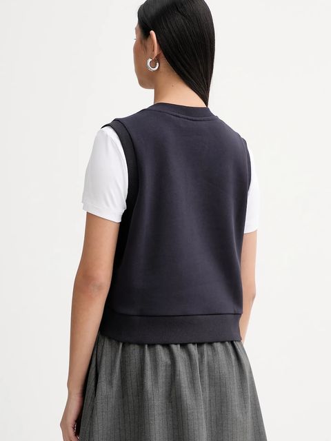 Marc O'Polo kamizelka bawełniana damska kolor granatowy z nadrukiem 5000007595 - zdjęcie produktu nr 2