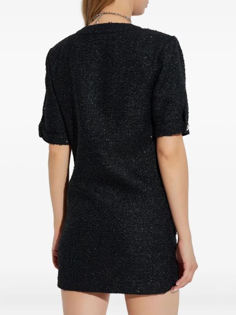 Alessandra Rich bow-embellished tweed dress - Black