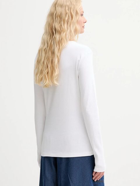 MUNTHE longsleeve bawełniany POTE kolor biały 252110225264 - zdjęcie produktu nr 2