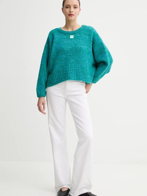 American Vintage sweter z dodatkiem wełny damski kolor turkusowy ciepły EAST18VM