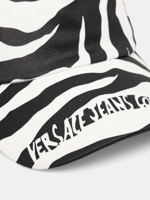 Versace Jeans Couture czapka z daszkiem bawełniana damska kolor czarny wzorzysta 78HAZK17 ZG368