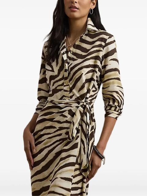 Lauren Ralph Lauren zebra-print midi shirt dress - Neutrals