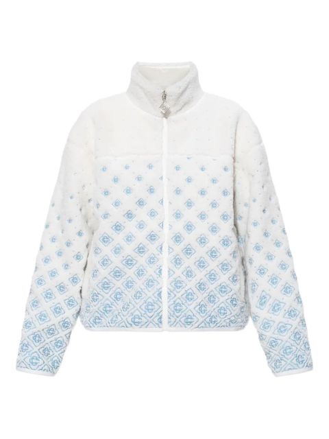 Casablanca monogram zip-up fleece jacket - White - zdjęcie produktu nr 1