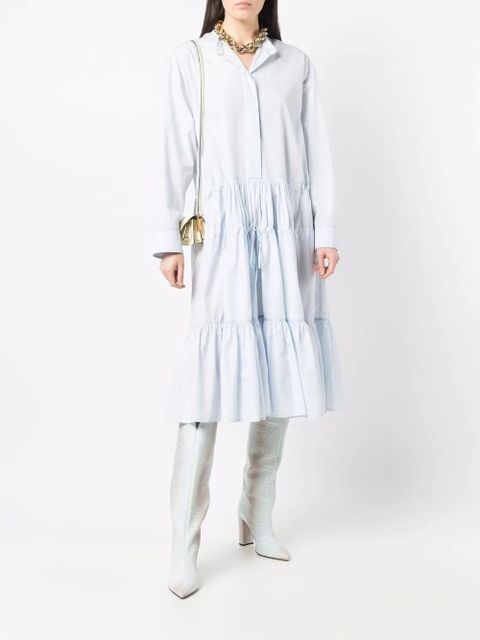 Marni tiered ruched dress - Blue