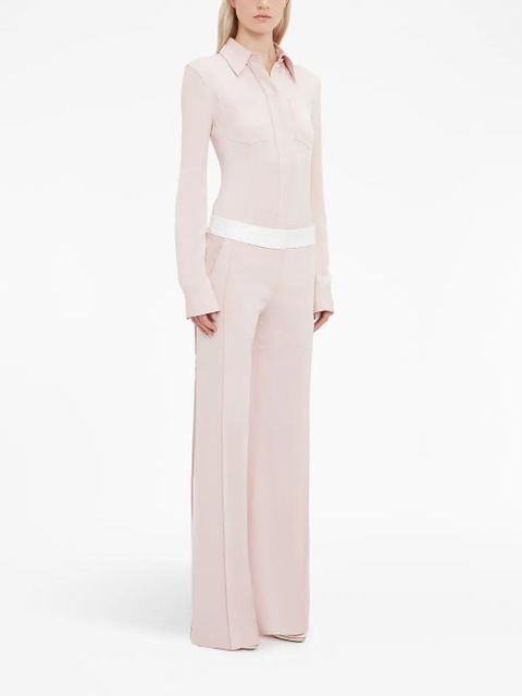 Victoria Beckham side-panel detail flared trousers - Pink