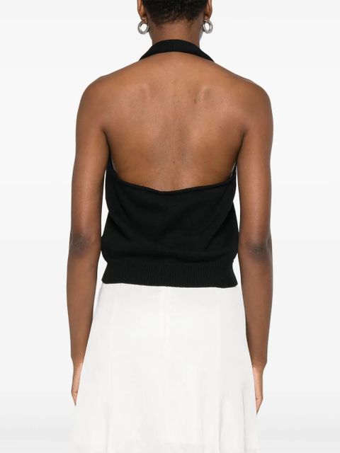 Aya Muse halterneck knitted top - Black