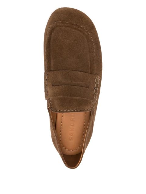 SANDRO suede loafers - Brown