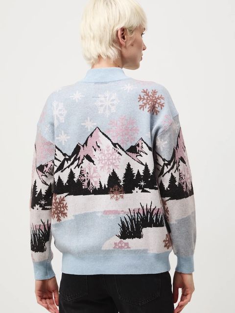 Medicine sweter damski kolor multicolor lekki z półgolfem