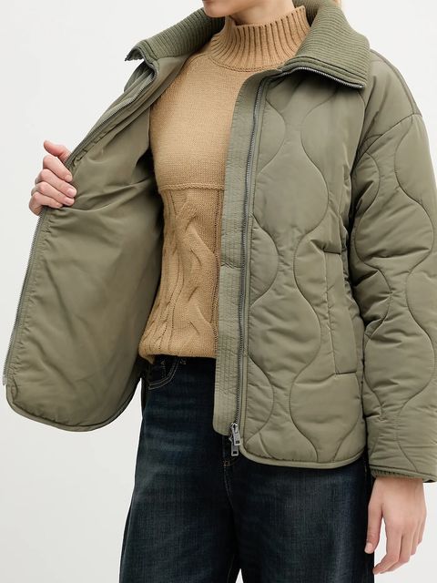 United Colors of Benetton kurtka kolor zielony zimowa 2R1VDN08J