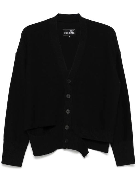 MM6 Maison Margiela cut-out detailed cardigan - Black - zdjęcie produktu nr 1