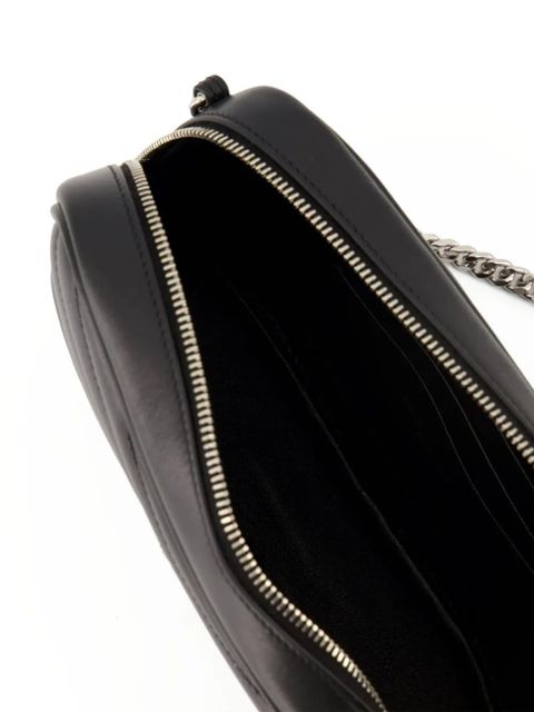 Saint Laurent mini Lou chevron logo shoulder bag - Black - zdjęcie produktu nr 2