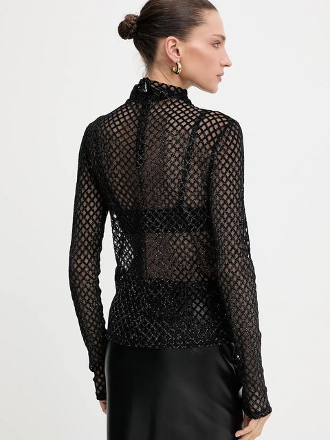 Patrizia Pepe bluzka damska kolor czarny wzorzysta 8M1744 A638