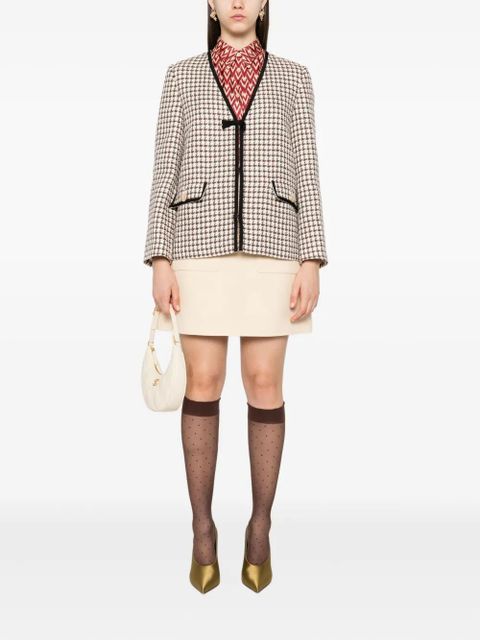 Valentino Garavani tweed houndstooth-pattern jacket - Neutrals - zdjęcie produktu nr 2