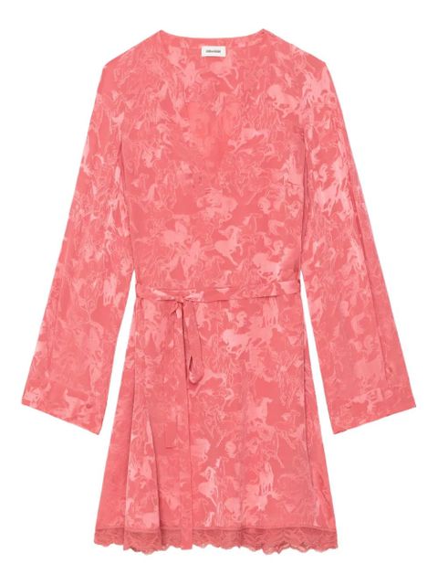 Zadig&Voltaire Ramasco lace-detail horse-pattern mini dress - Pink - zdjęcie produktu nr 1