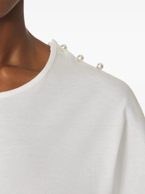 Lanvin cape-effect embellished T-shirt - White