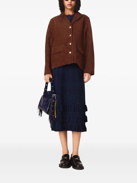 Maje buttoned leather jacket - Brown - zdjęcie produktu nr 2