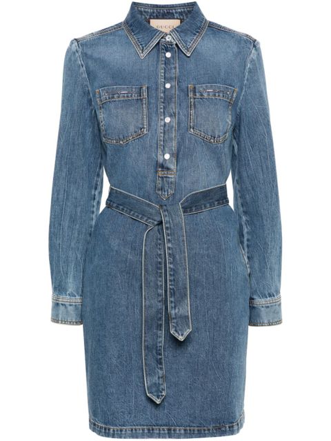 Gucci Horsebit-detail denim dress - Blue