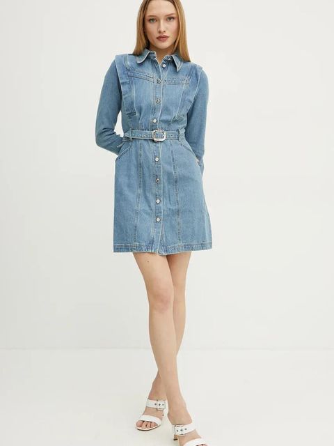 Morgan sukienka jeansowa RICOLI kolor niebieski mini prosta RICOLI