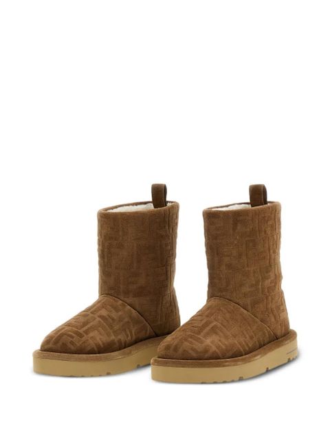 FENDI FF-motif boots - Brown