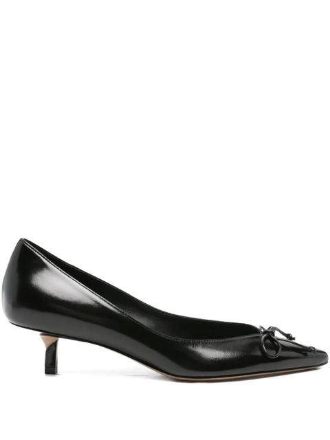 Jacquemus bow-detail kitten-heel pumps - Black - zdjęcie produktu nr 1