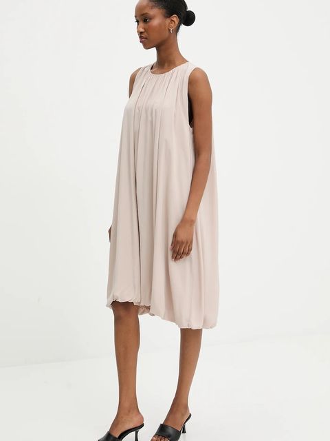 Answear.LAB sukienka kolor beżowy mini rozkloszowana