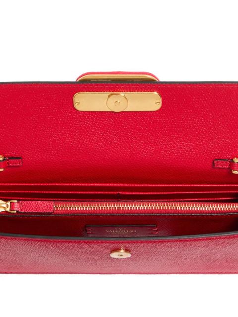 Valentino Garavani logo-plaque chain wallet - Red