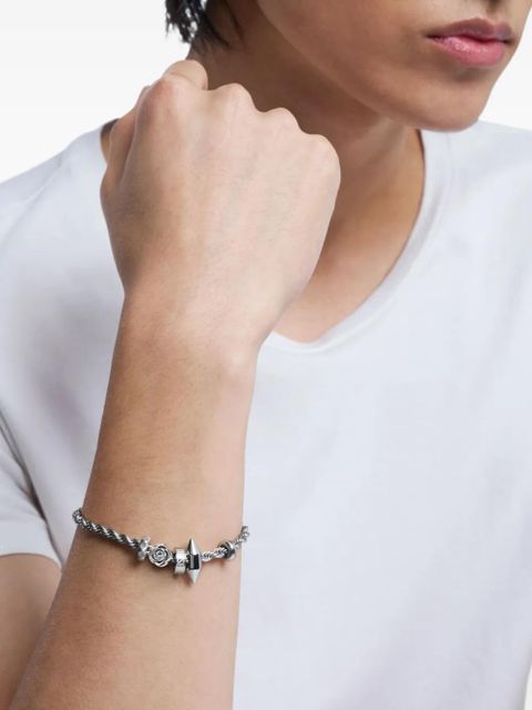 Diesel rope-chain charm bracelet - Grey