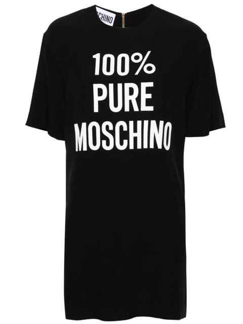 Moschino logo-print satin mini dress - Black - zdjęcie produktu nr 1