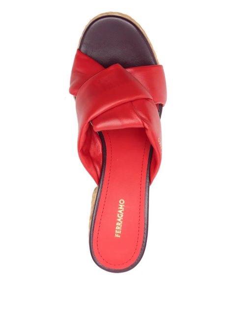Ferragamo 90mm knot-detail platform sandals - Red