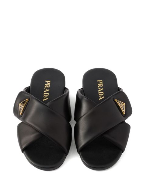 Prada Padded nappa leather slides - Black