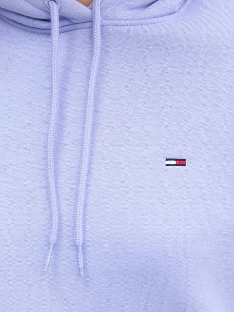 Tommy Jeans bluza damska kolor zielony z kapturem gładka DW0DW19958