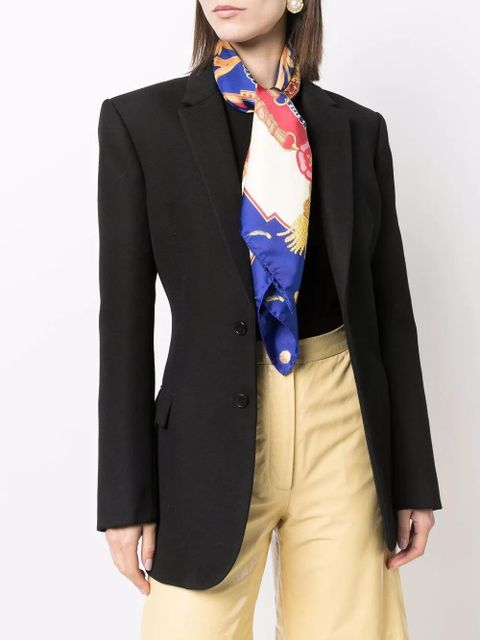 Aspinal Of London baroque-pattern print scarf - Blue - zdjęcie produktu nr 2