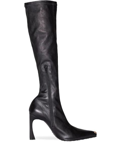Marine Serre knee high heeled boots - Black