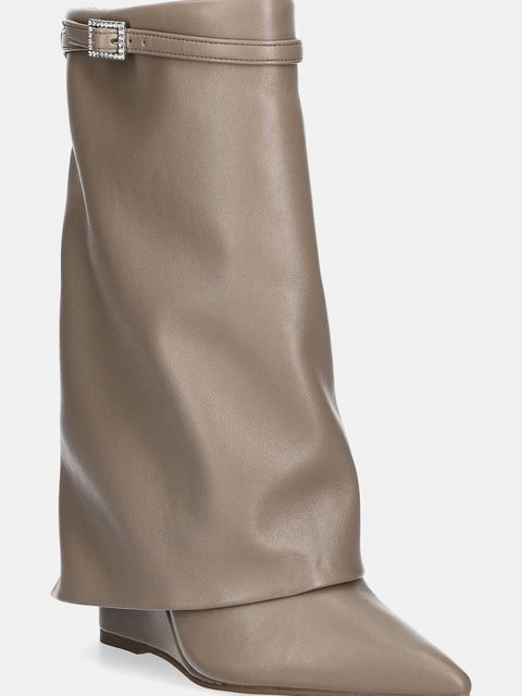 Steve Madden botki Shocker damskie kolor beżowy na koturnie 11002871 - zdjęcie produktu nr 1