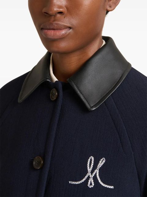 Marni embroidered-detail bomber jacket - Blue