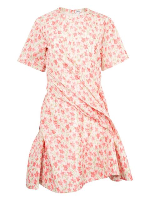 LOEWE twisted floral-print mini dress - Pink - zdjęcie produktu nr 1
