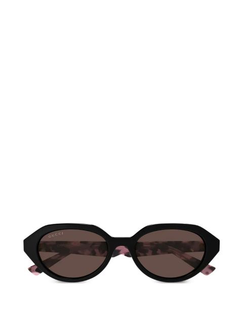 Gucci Eyewear geometric-frame tortoiseshell-effect sunglasses - Black - zdjęcie produktu nr 1