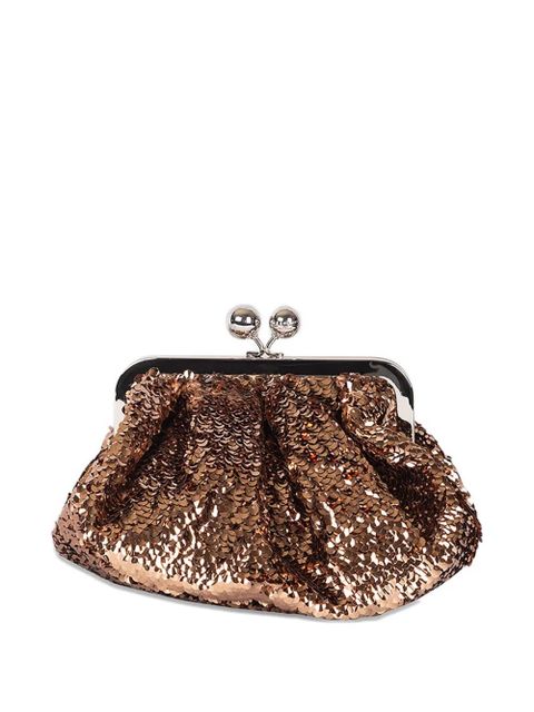 Weekend Max Mara Small Pasticcino sequin clutch bag - Brown - zdjęcie produktu nr 2
