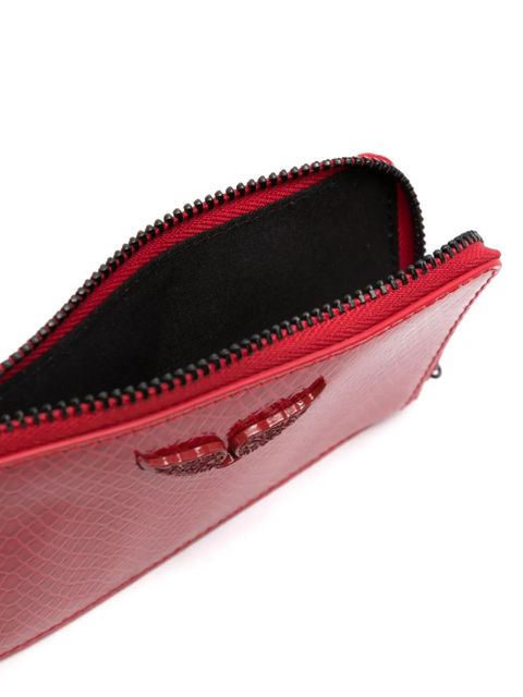 Zadig&Voltaire Wild python-effect cardholder - Red