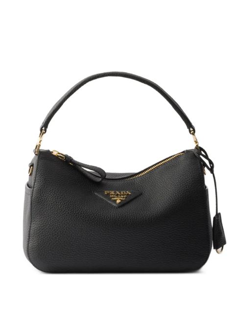 Prada logo-plaque leather shoulder bag - Black - zdjęcie produktu nr 2