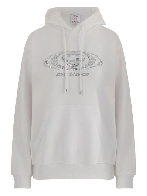 Casablanca rhinestone-embellished hoodie - White - zdjęcie produktu nr 1