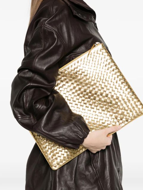 DRAGON DIFFUSION A4 woven clutch bag - Gold - zdjęcie produktu nr 2