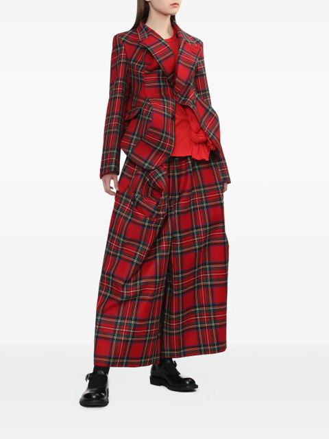 Comme Des Garçons tartan-pattern wool blazer - Red - zdjęcie produktu nr 2