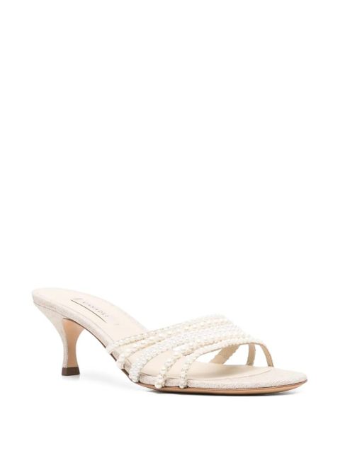 Casadei 70mm pearl-embellished sandals - Neutrals - zdjęcie produktu nr 2