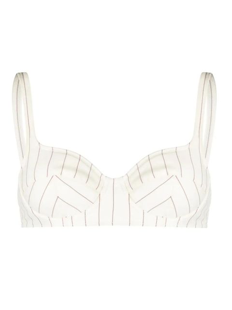 Jean Paul Gaultier stripe-print bra - Neutrals - zdjęcie produktu nr 1