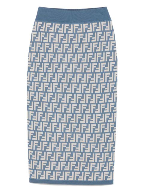 FENDI FF-jacquard midi skirt - Blue - zdjęcie produktu nr 1