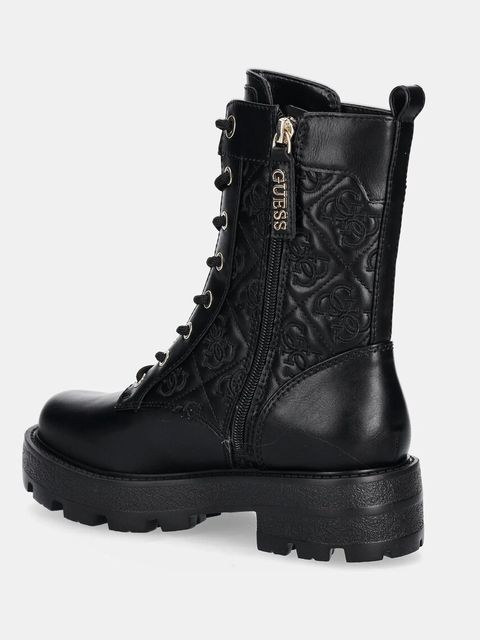 Guess botki YANCEE damskie kolor czarny na płaskim obcasie FLTYAN ELE10 - zdjęcie produktu nr 2